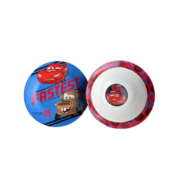 Vintage Disney Pixar Cars Ceramic Dinnerware Set Plate Bowl Lightning - Picture 4 of 7